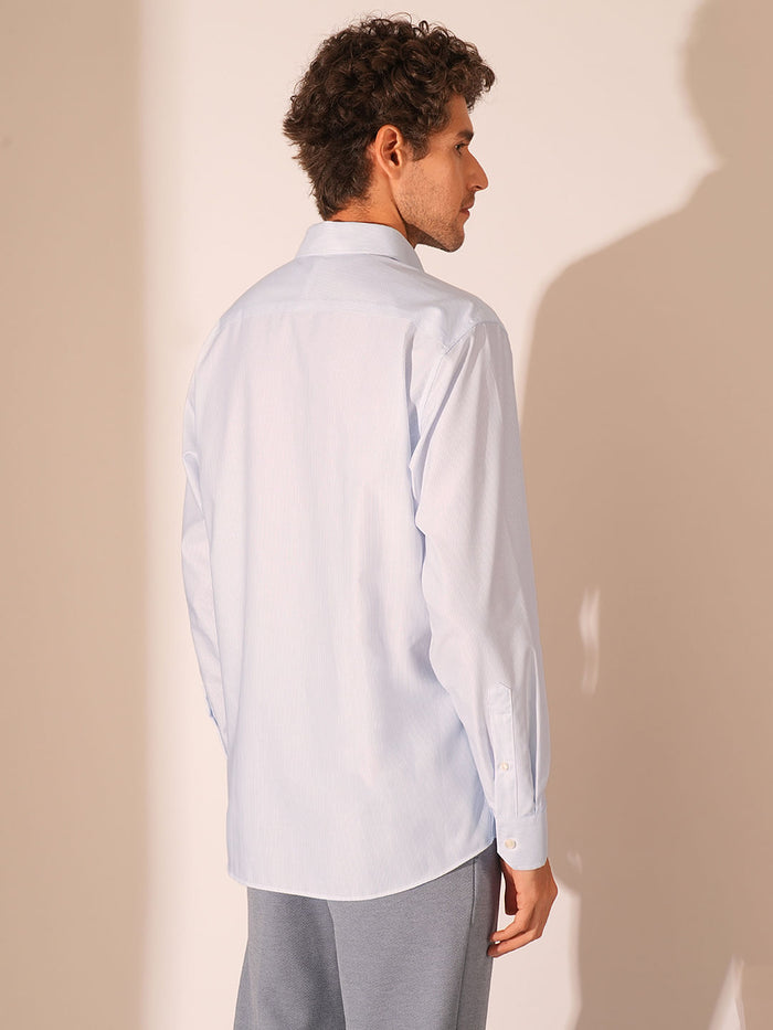 Light Blue Striped Formal Shirt