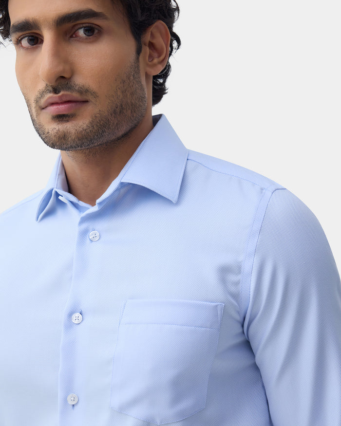 Light Blue Textured Shirt - Claron