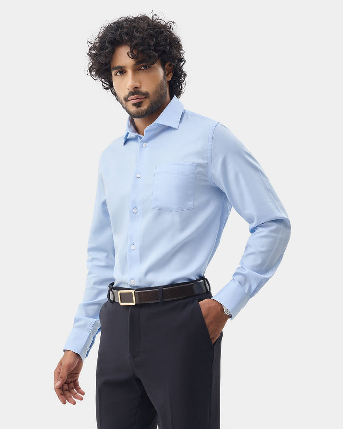Light Blue Textured Shirt - Maky