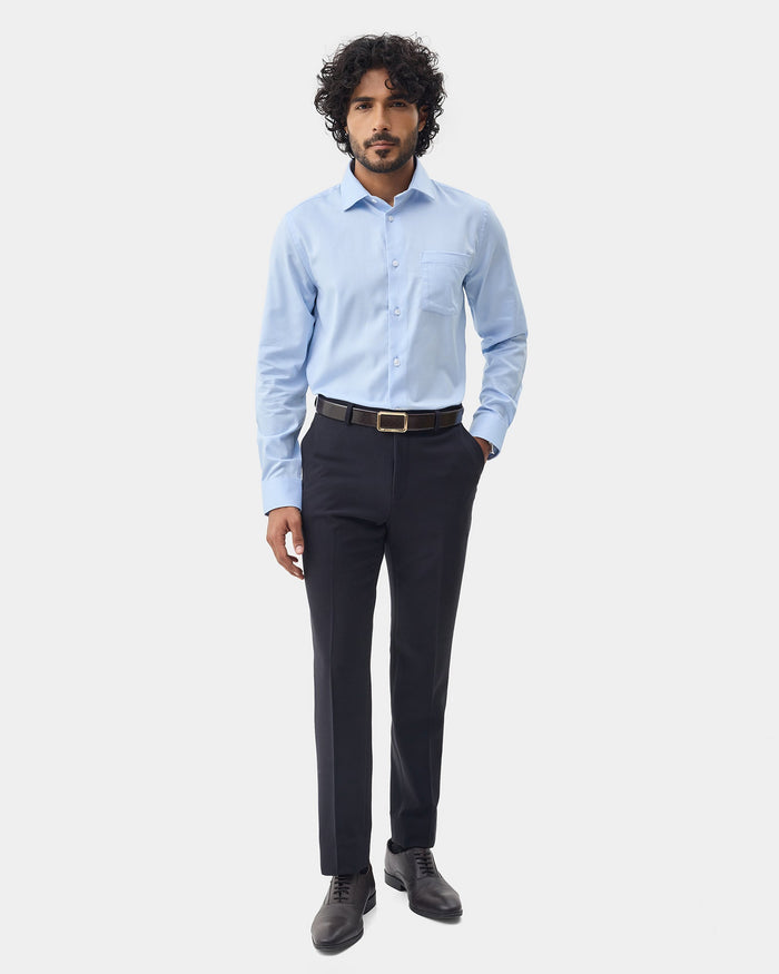 Light Blue Textured Shirt - Maky