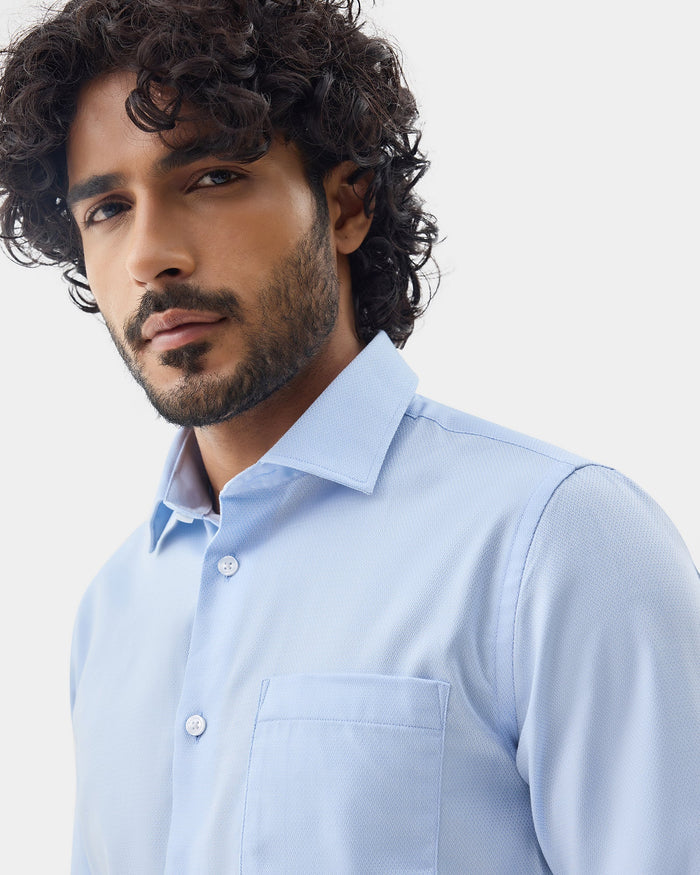 Light Blue Textured Shirt - Maky