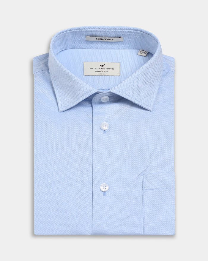Light Blue Textured Shirt - Maky