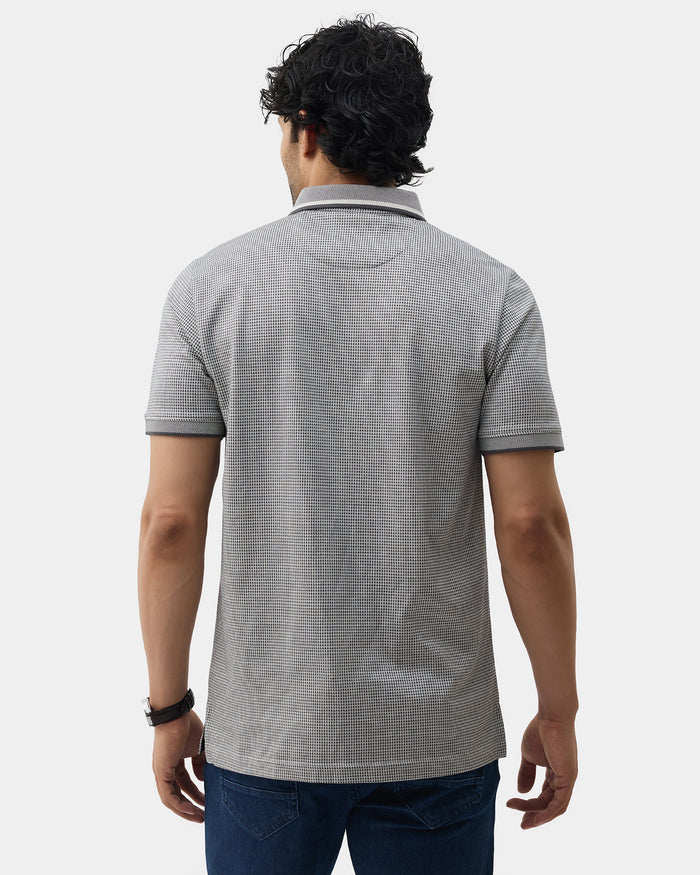 Light Grey Textured Polo - Bomi
