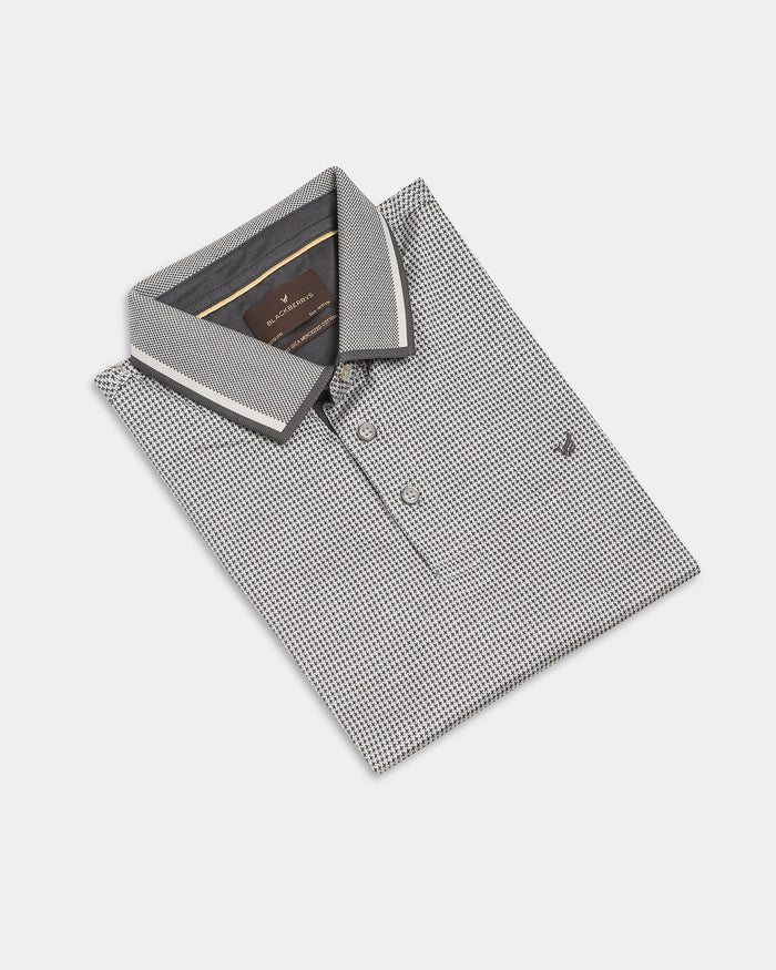 Light Grey Textured Polo - Bomi