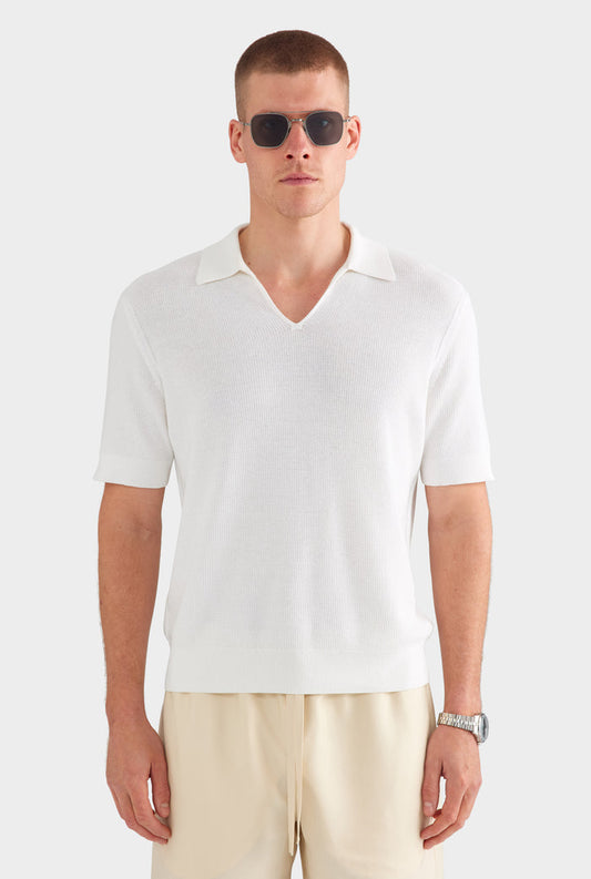 Lightweight Knit Polo - Off White