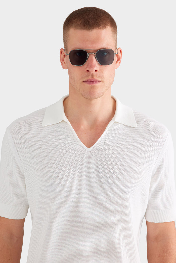 Lightweight Knit Polo - Off White