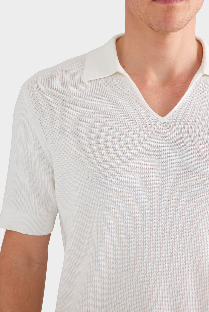 Lightweight Knit Polo - Off White