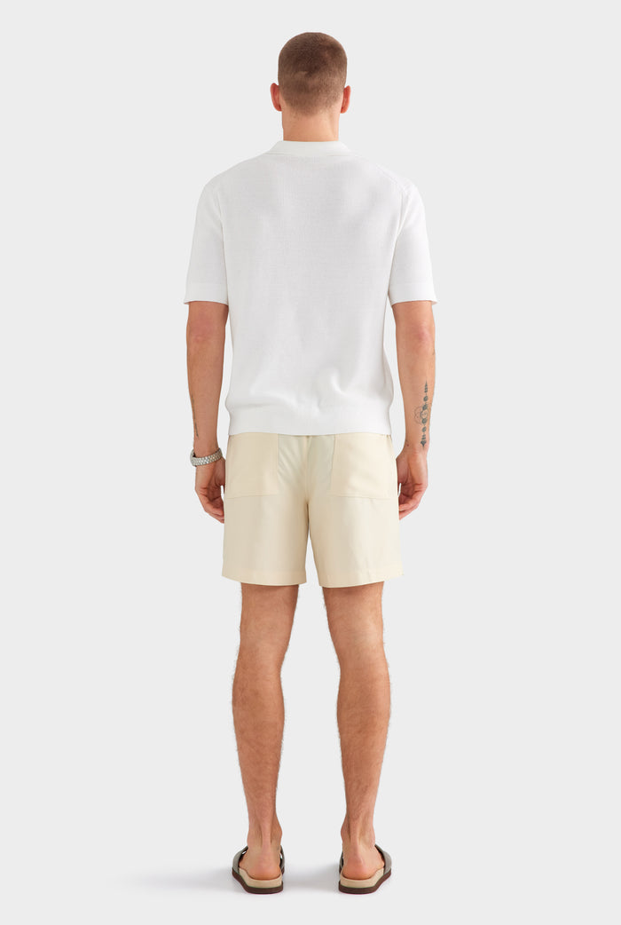Lightweight Knit Polo - Off White