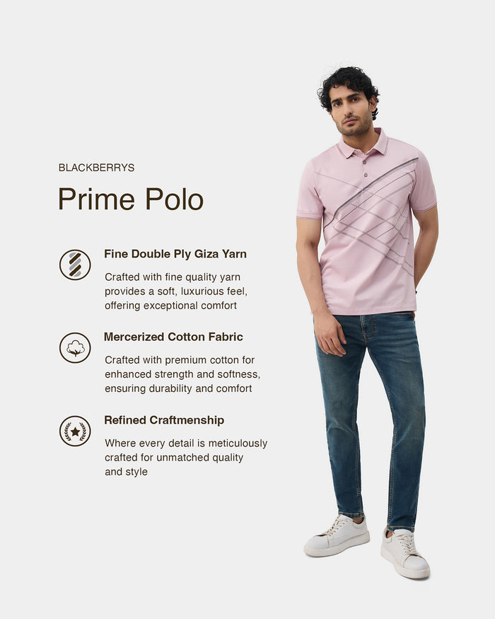 Lilac Printed Polo - Pita