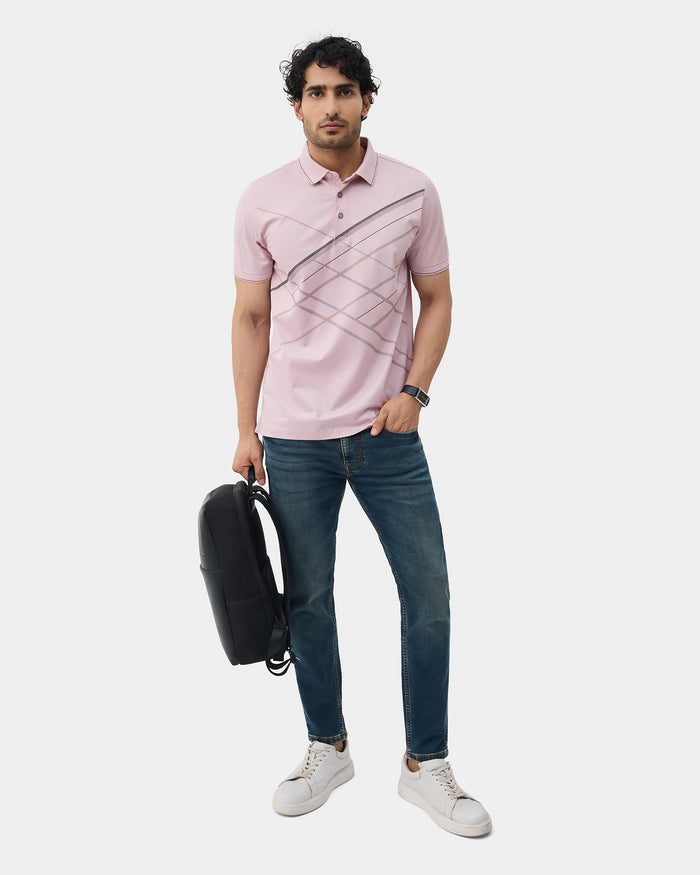 Lilac Printed Polo - Pita