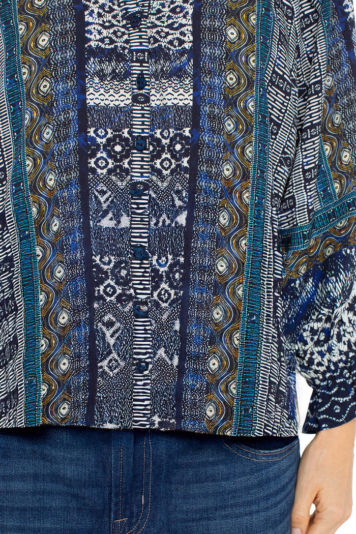 Liverpool The Indigo Mosaic Printed Top