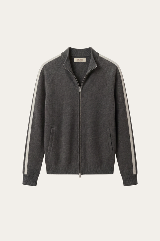 Lorenti Cashmere Zip Knit Dark Grey