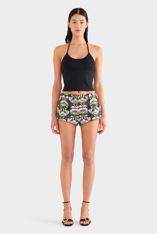 Low Cut Stretch Wool Tank - Black