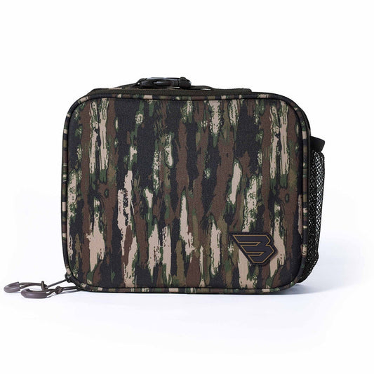 Camouflage-patterned rectangular pouch on a white background