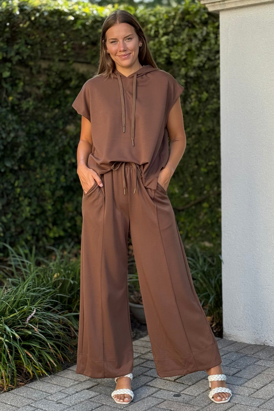 Luxe Lounge Drawstring Pants in Walnut