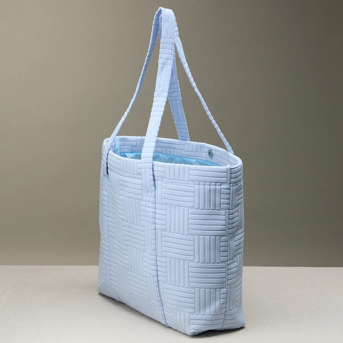Luxe Terry Grid Pattern Tote & Beach Bag - One Left!