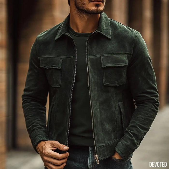 Manchester Jacket Green - Nappa Suede