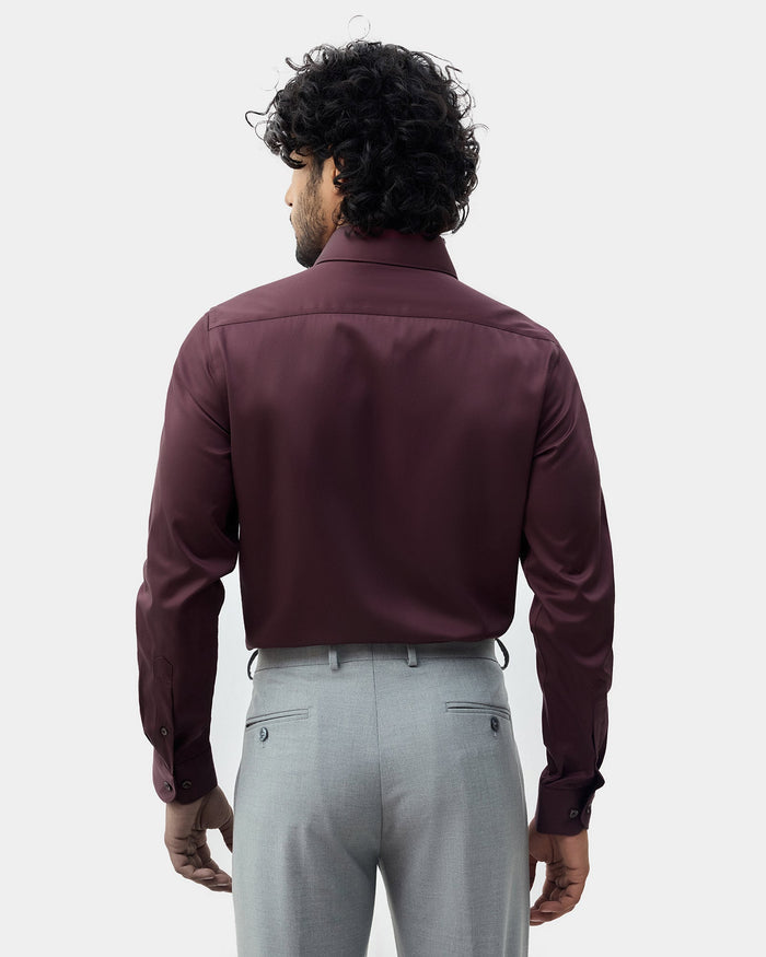 Maroon Solid Shirt - Sylvia