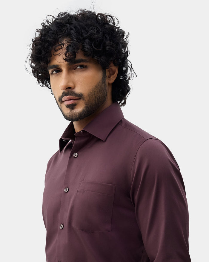 Maroon Solid Shirt - Sylvia