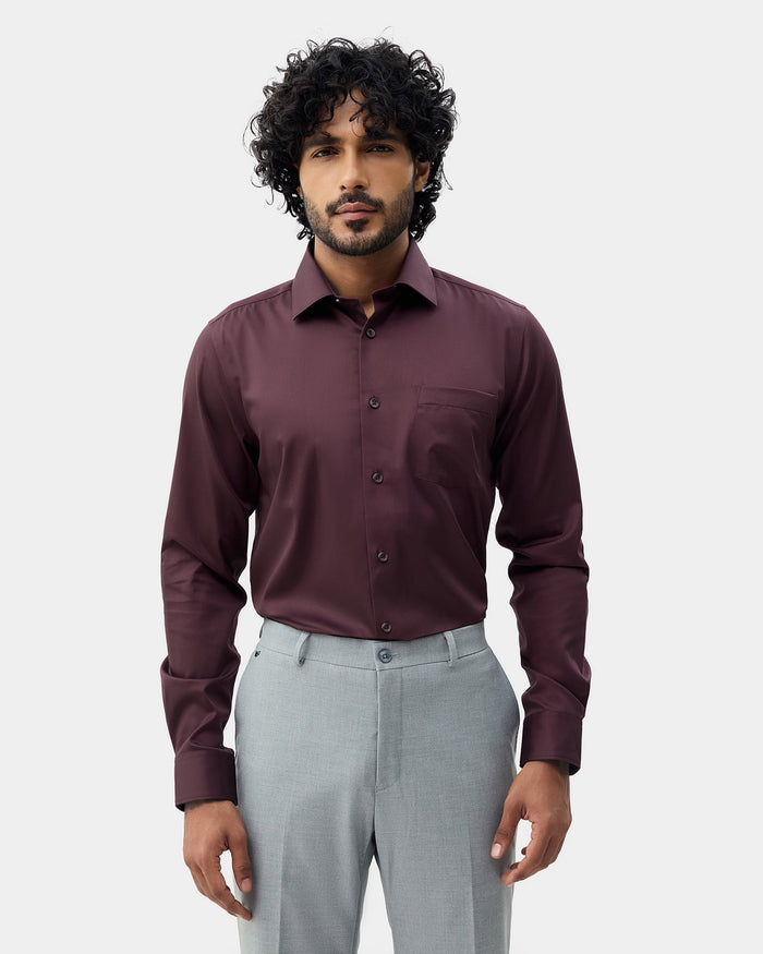 Maroon Solid Shirt - Sylvia