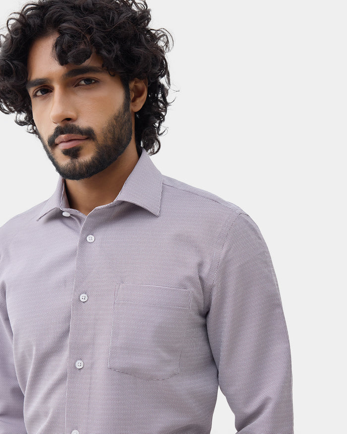Maroon Unwrinkle Textured Shirt - Russel E