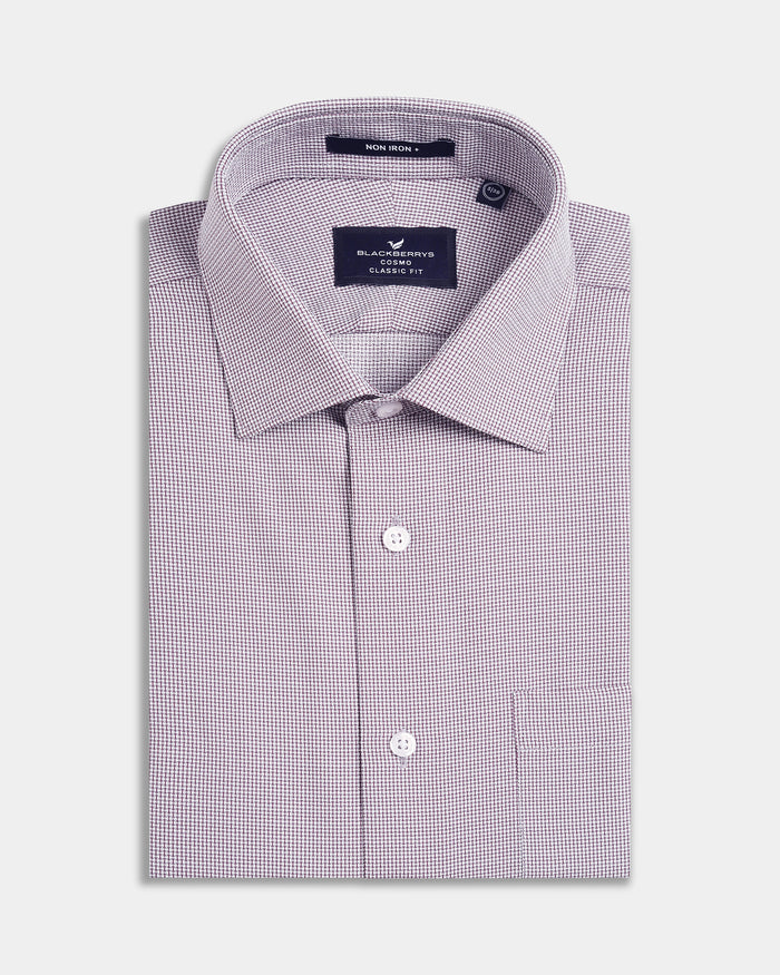 Maroon Unwrinkle Textured Shirt - Russel E