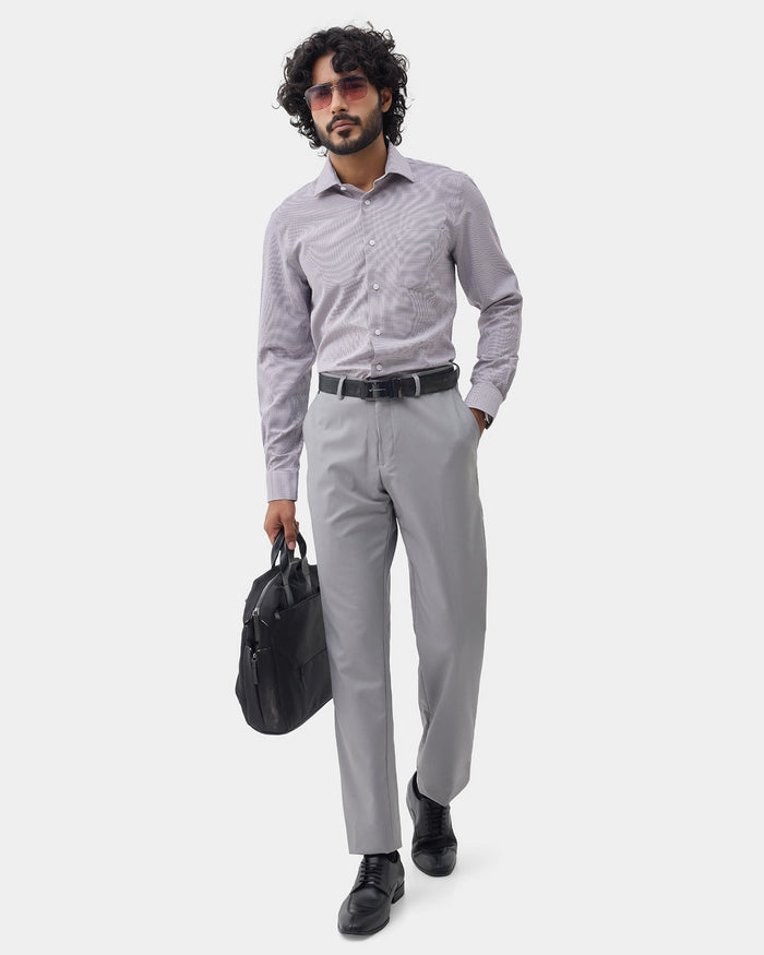 Maroon Unwrinkle Textured Shirt - Russel E