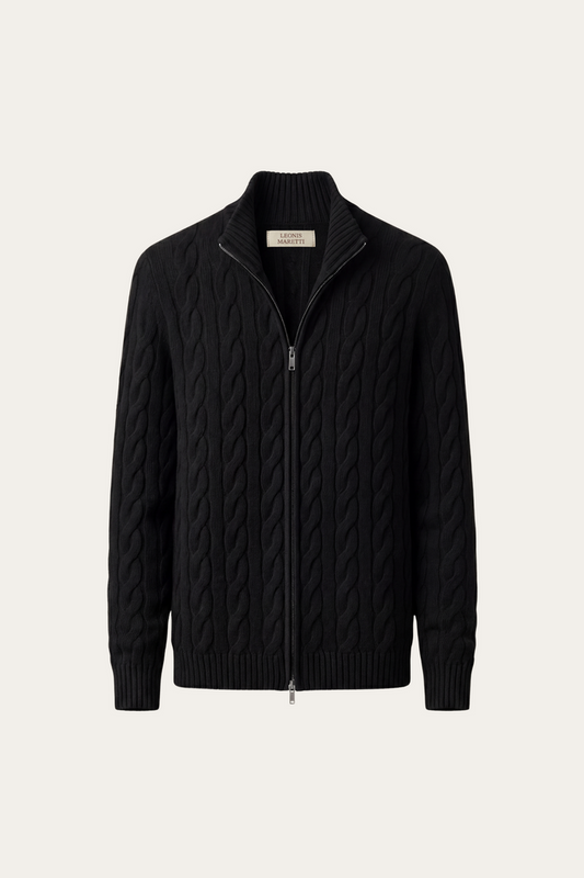 Massimo Zip Cardigan Black