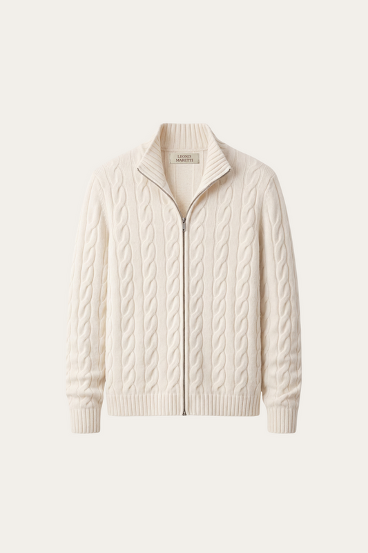 Massimo Zip Cardigan Cream