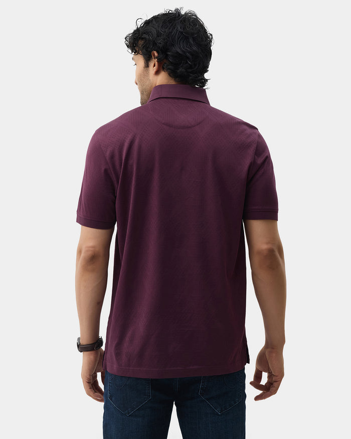 Mauve Wine Textured Polo - Min Jun