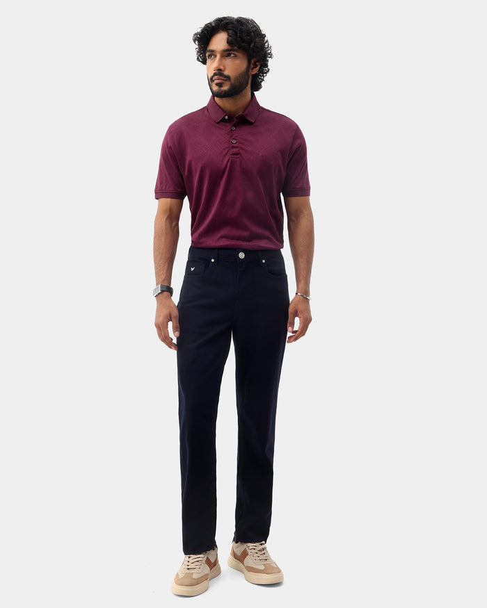 Mauve Wine Textured Polo - Min Jun