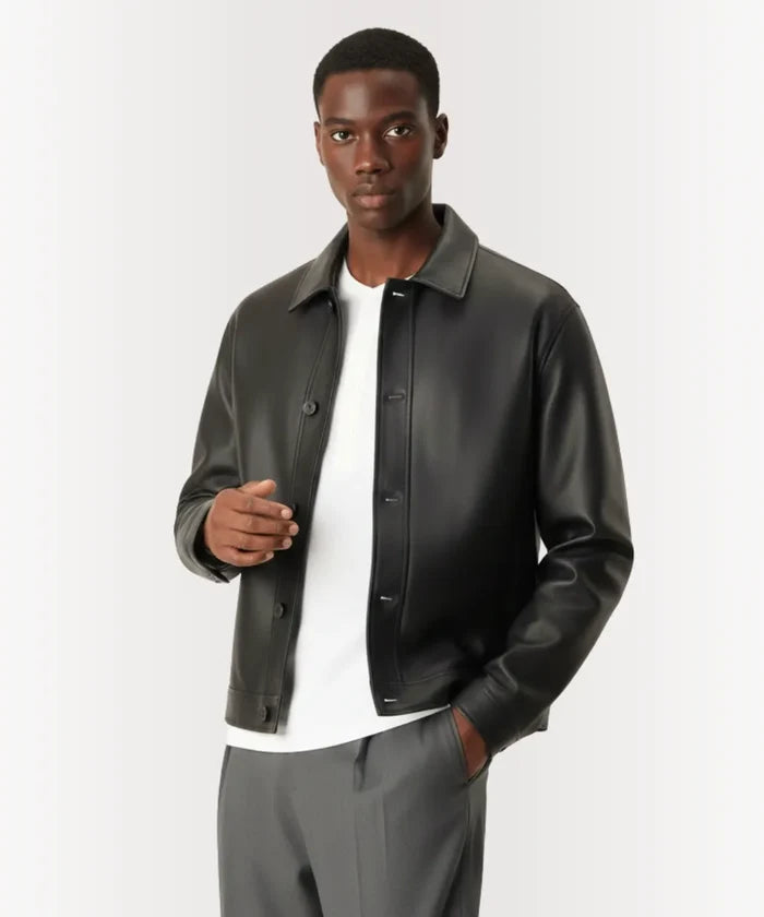 Men’s Black Harrington Leather Jacket