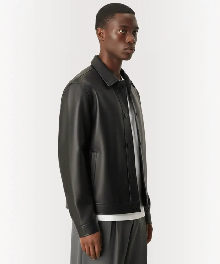 Men’s Black Harrington Leather Jacket