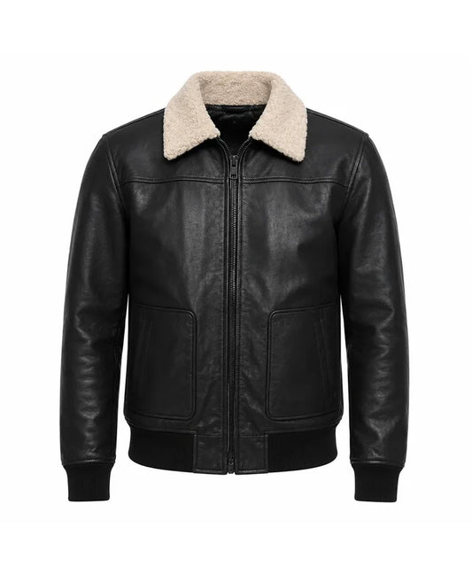 Men’s Top Gun Maverick Bomber Jacket – Black Leather Classic