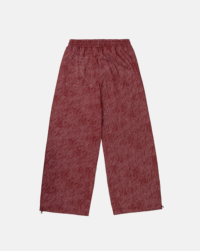 MERRY SWEATPANTS RED - washed red sweatpants, back view - Cold Culture