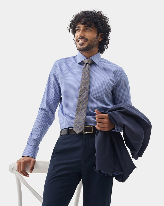 Mid Blue Printed Shirt - Basis