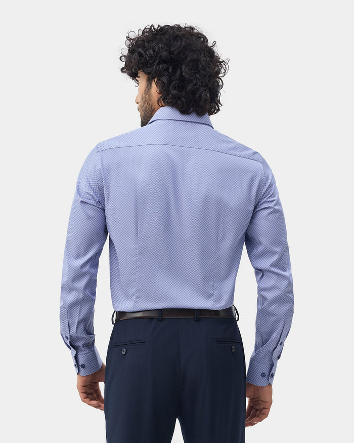 Mid Blue Printed Shirt - Basis