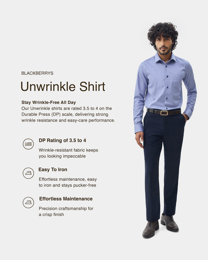Mid Blue Printed Shirt - Basis