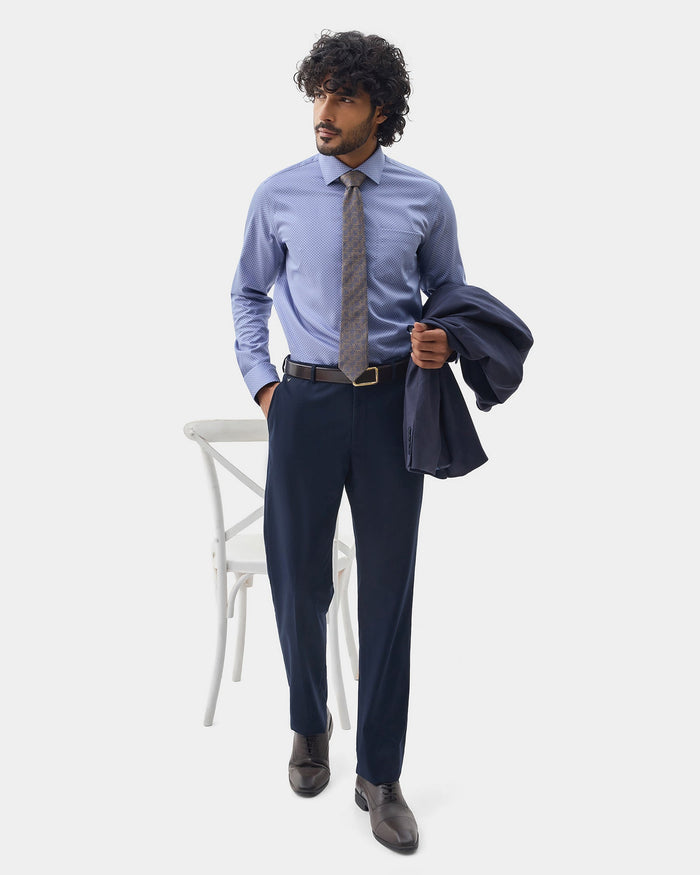 Mid Blue Printed Shirt - Basis