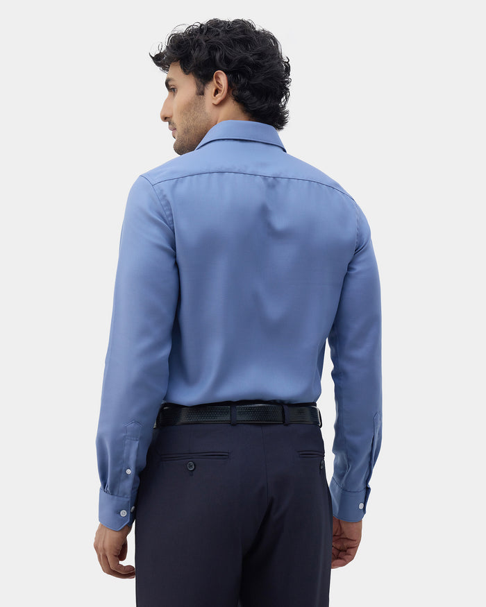 Mid Blue Textured Shirt - Claron