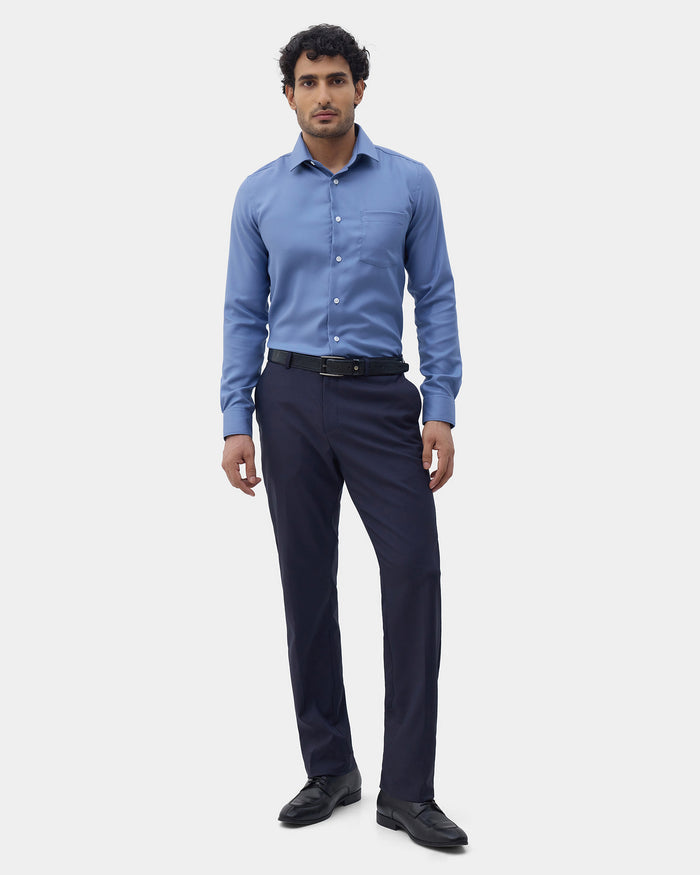 Mid Blue Textured Shirt - Claron