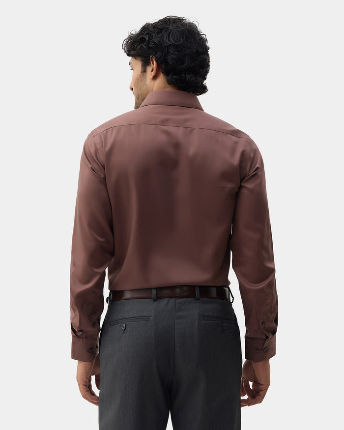 Mid Brown Solid Shirt - Roger