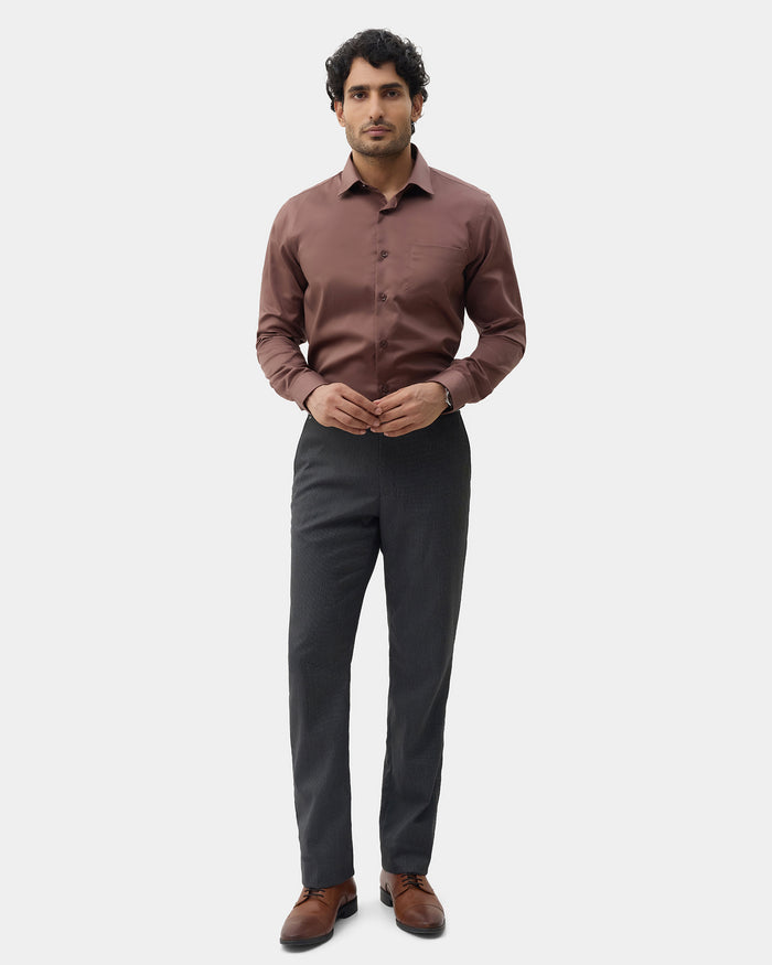 Mid Brown Solid Shirt - Roger