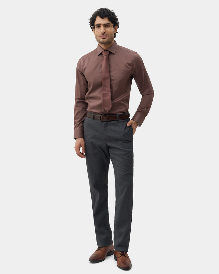 Mid Brown Solid Shirt - Roger