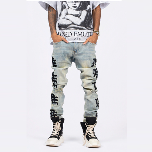 Mixed Emotion - Desert Monogram Jean - Clique Apparel