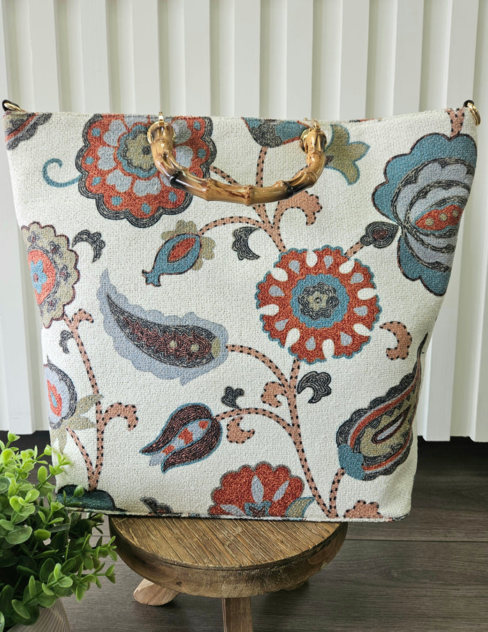 Floral print bag.