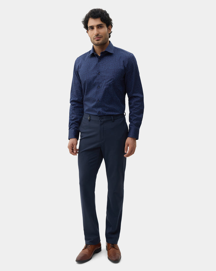 Navy Solid Trouser - Oak