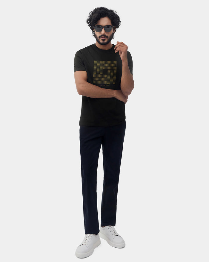 Navy Textured Khakis - Etna