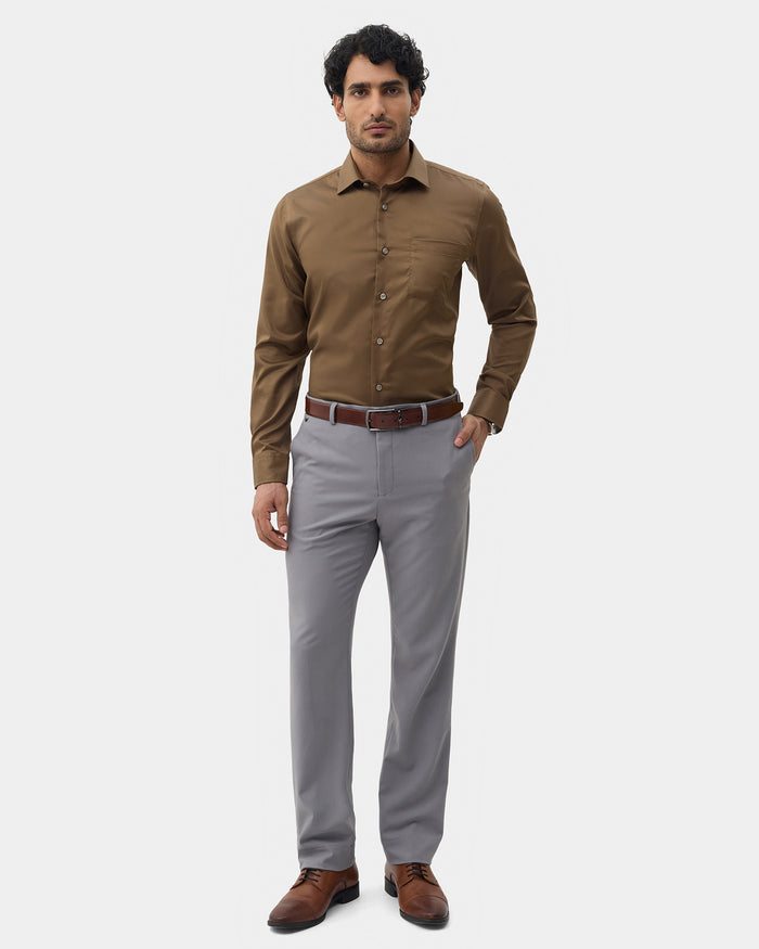 Ochre Solid Shirt - Roger