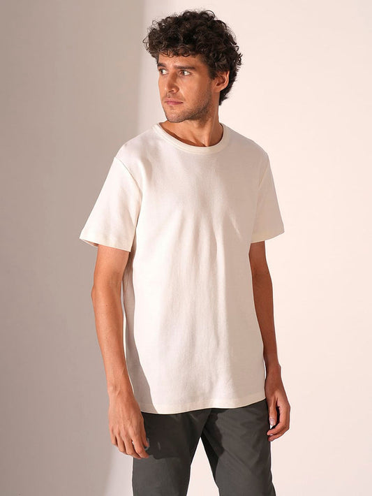 Off-White Pique Organic Cotton T-Shirt